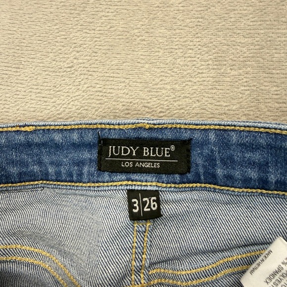 Judy Blue Jeans Womens 3/26 Slim Fit Distressed Light Wash Stretch Tummy Control - Picture 5 of 15